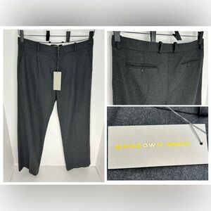 MANDOWN MMXXI NWT Wool Gray Dress Pants Size XXL 40x33.5 Quiet Luxury Office NEW